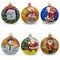 Set of 6 Santa with Gifts, Snowman, Nutcracker Glass Christmas Ornaments